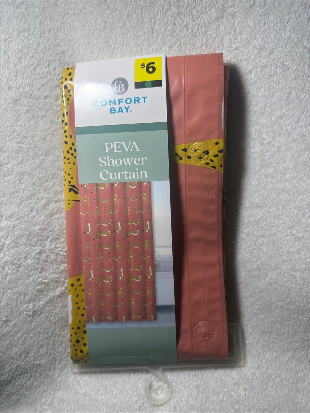Comfort Bay Coral Shower Curtain with Gold Accent Pattern